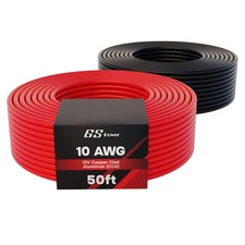 GS Power 100ft CCA 10 Gauge Wire Automotive Red and Black-50ft per Roll 10 AW...