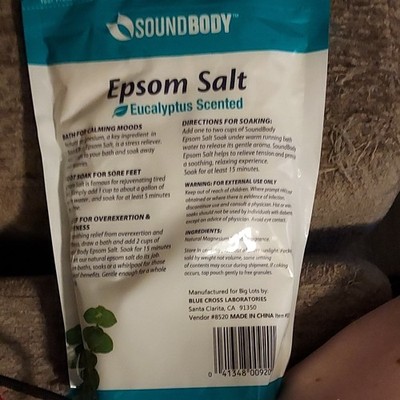 SoundBody Epsom Salts Eucalyptus Scented Bath Soak Natural Magnesium Sulfate