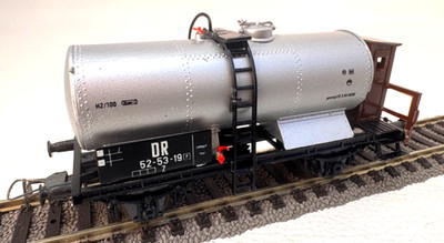 VEB Schicht 426/104 Kesselwagen mit Bremserhaus - 52-53-19 DR H2/100 HO H0 1:87