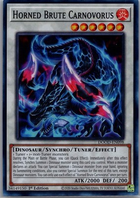 Horned Brute Carnovorus DOOD-EN098  - Super Rare -  1st Ed. - NM/M