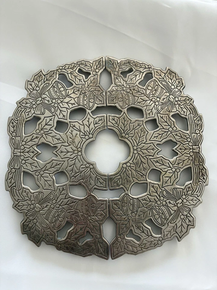 Vintage Footed Silverplate Expandable Trivet By  “HOLIDAY HOME ACCENTS” - Image 2 of 4