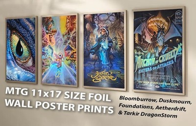 MTG 11x17 FOIL WALL POSTERS Bloomburrow Duskmourn Foundations Aetherdrift Tarkir