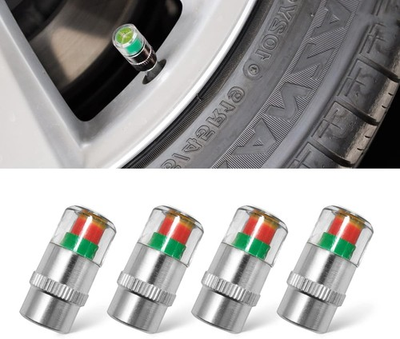 #ad 4pcs Tire Pressure Monitor Valve Stem Caps Universal 32PSI Car Tire Pressure Mo $9.99