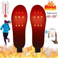 USB Rechargeable Electric Heated Shoes Insoles Charging Winter Warm Foot Warmers