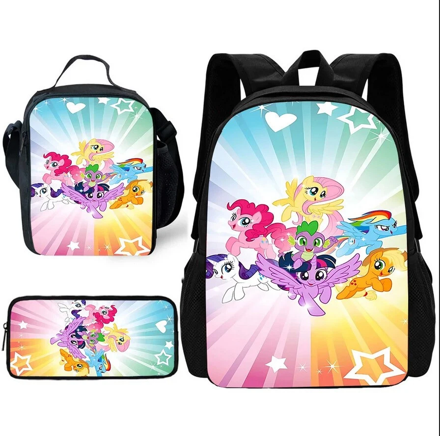 My Little Pony Backpack Set, School Bag Lunch Bag Pencil Case