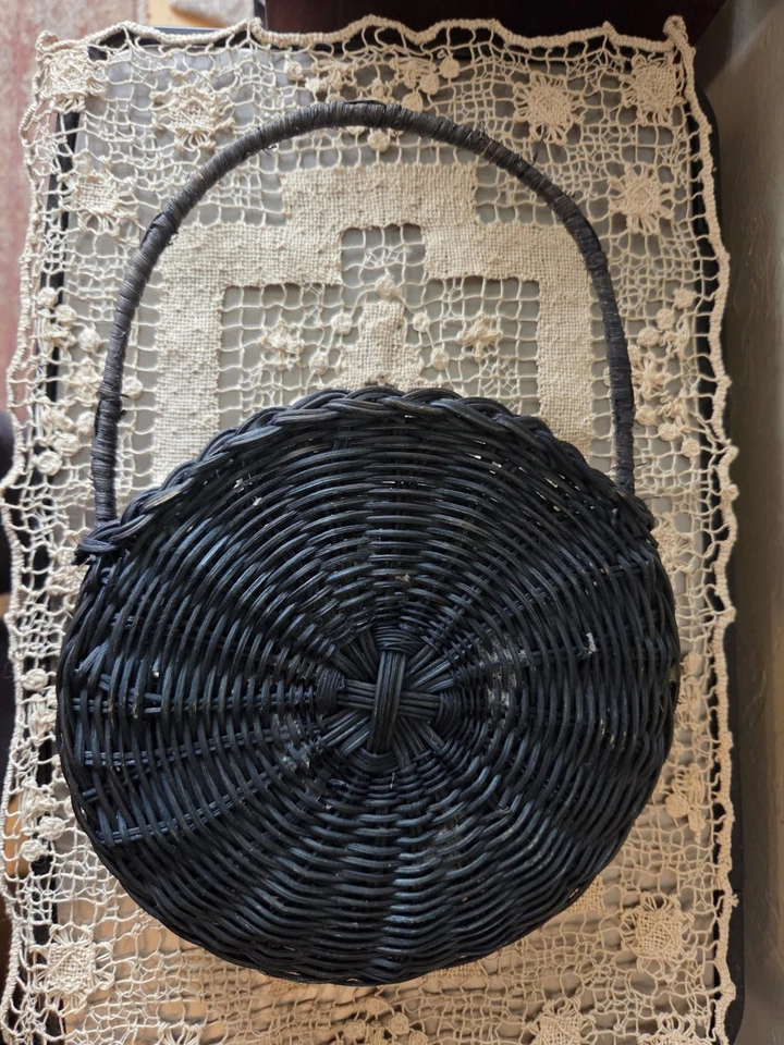 De Colección Colgante Mimbre Ratán Cesta Pared Bolsillo Puerta Colgador Boho Decoración Primitiva Foto 4 de 4