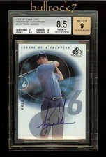TIGER WOODS 2002 SP Game Used Golf Course of a Champion Hole 6 AUTO SP 42 BGS