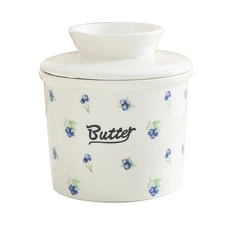 Butter Crock with Water Line | Ceramic Butter Keeper crock for Spreadable But...