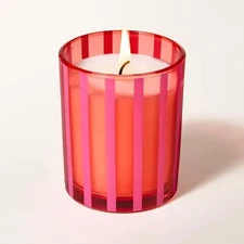 Kate Spade New York Target Mini Scented Candle Pink Striped Glass Jar 3.5oz NEW