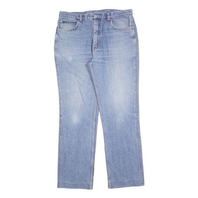 Hellblaue Herrenjeans Regular Fit Straight Denim Baumwollmischung W32 L30 klassisch