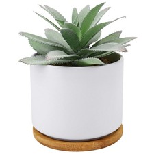 Succulent Plants Artificial - Faux Agave Succulent Plant in Ceramic Pots with...