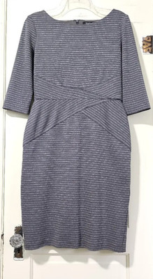 FLASH SALE!! White House Black Market Jersey Knit Dress 10 Medium Gray Silver