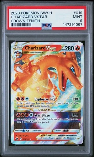 Sword & Shield Crown Zenith Charizard VSTAR #019/159 PSA MINT 9
