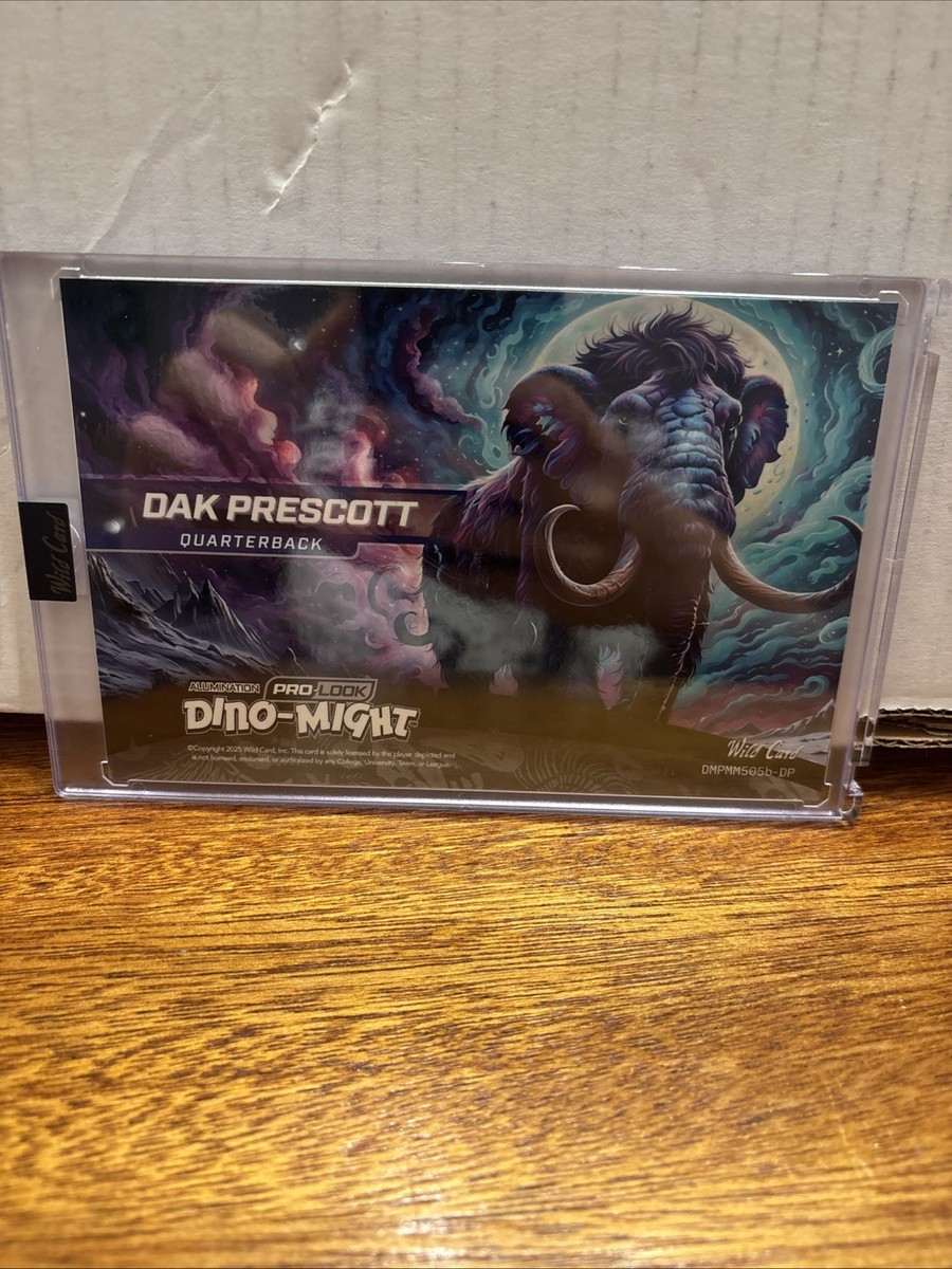 2025 Wild Card Dino-Might Football Large Painted Mammoth 1/1 - Dak