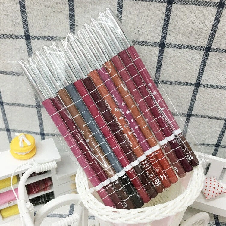 Waterproof Lip Liner Pencil Pen Lipstick Matte Long Lasting 12 PCS/Set Xmas Gift - Image 2 of 4
