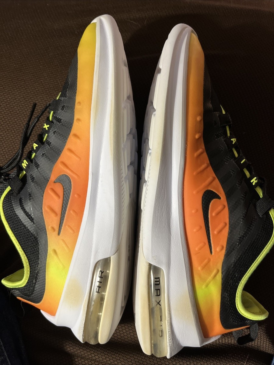 Sz 8 Nike Mens Air Max Axis Premium Sunset Shoes Black Volt  display picture 2