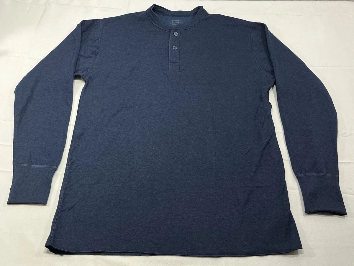 Chemise LL Bean Signature Henley Manches Longues, Homme, Rouge, Taille L, état Parfait