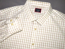 UNTUCKit Wrinkle Free Beige Checkered Long Sleeved Button Up Shirt Men's XXL