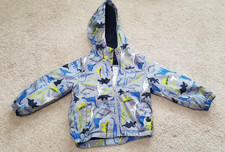Carter  s Boys 3T Dinosaur Raincoat   Gray Waterproof Hooded Jacket