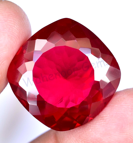 46.35 Ct Natural Blood Red Mozambique Ruby Cushion CERTIFIED Flawless Gemstone - Picture 6 of 8