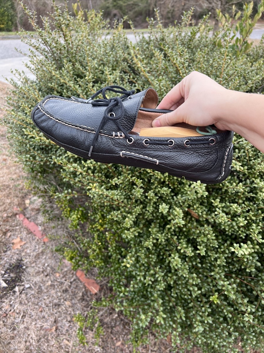 Polo Ralph Lauren Roland II Black Leather Driving Shoes Moccasins