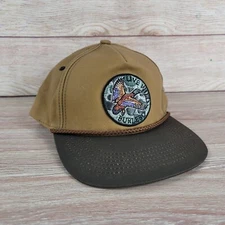 NEW Burlebo Snapback Hat Men's Rope Waxed Canvas Patch Fishing Hat Adjustable