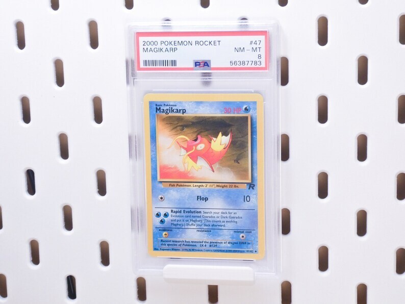 ikea pokemon cards 5 PACK PSA Card Holder for Ikea SKADIS Pegboard (White)