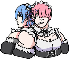 Rembo and Rambo Re: Zero Waifu Weatherproof Anime Sticker 6" Car Decal