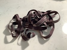 AUTHENTIC HERMES PARIS BROWN WHITE HORSE RIBBON 100 MUST SEE NO RESERVE WOW