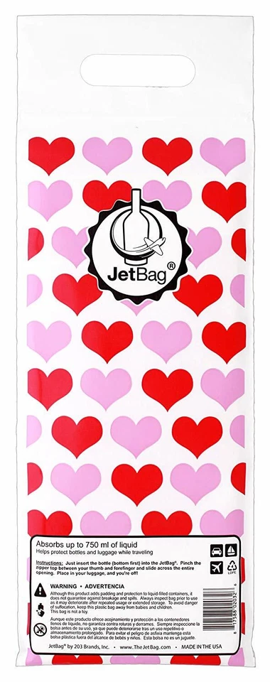 NUEVO - Jet Bag - Protector Botella de Vino - Corazones - Paquete de 3 - ENVÍO GRATUITO Foto 3 de 4