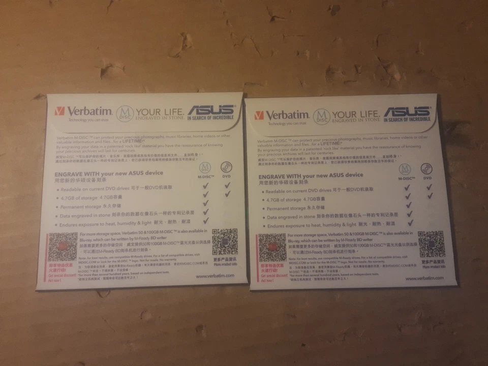 2x VERBATIM DVD R LIFETIME ARCHIVAL 4.7GB GO M-DISC 4X - Image 4 of 4