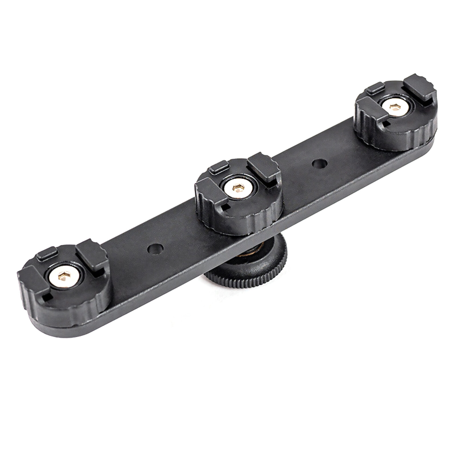 3 in 1 Aluminum Camera Triple Hot Shoe Mount Adapter Bracket Holder Support