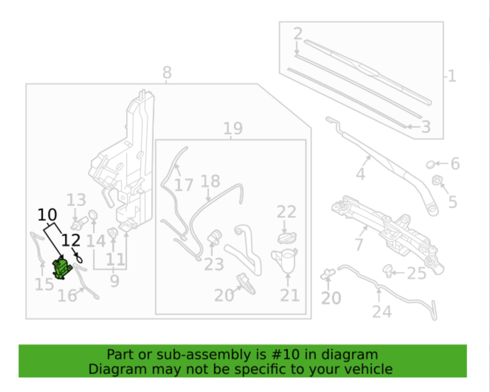 OEM 98510-2J500 MOTOR & PUMP ASSY-W/SHLD WASHER Fedex for Kia Stonic ...