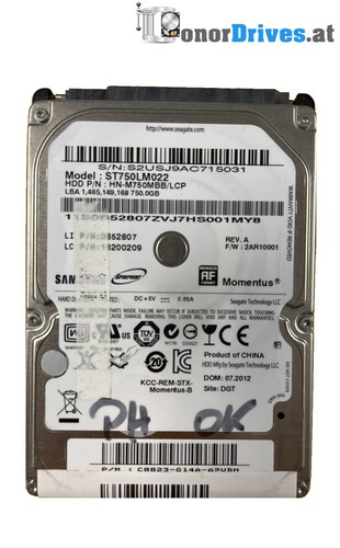Seagate ST750LM022 - 750 GB - SATA - HN-M750MBB/LCP - PCB BF41-00354A 00 Rev. *