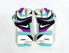 Nike GK Grip 3 White Turquoise Goalkeeper Soccer Gloves Sz 10 NEW FB2998 010