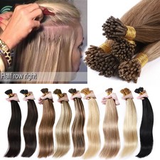 200 Strands I Tip Hair Stick Tip Remy Human Hair Extensions THICK Micro Ring Icy