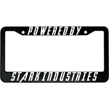 Powered By Stark Industries Avengers Ironman Car License Plate Frame