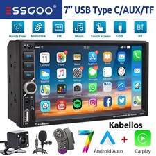 Doppel DIN Autoradio 7'' Funk Carplay Android Auto Bluetooth USB AUX TF +Mik Kam