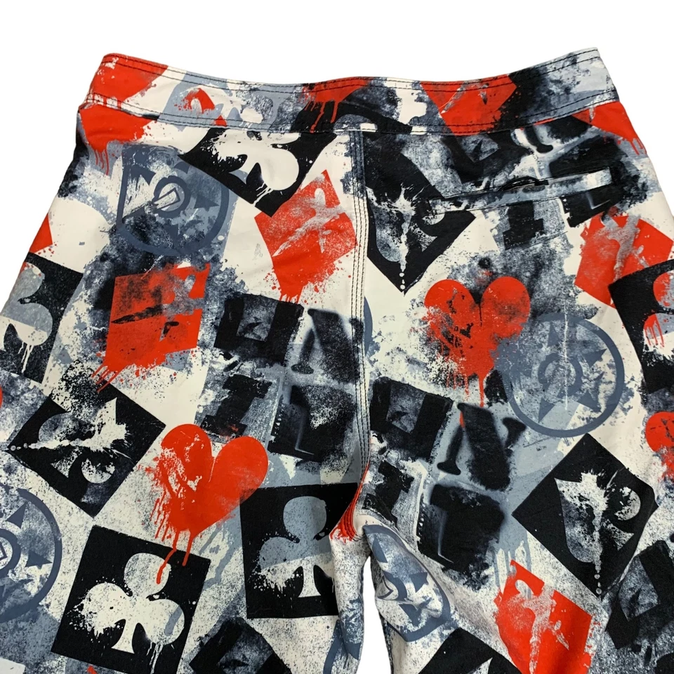 Unit Riders доска шорты плавки 32 белый граффити карман на шнурке серфинга - Изображение 4 из 4