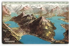 Postcard Rigi-Panorama Aerial View Map Unposted VTG VPC01.