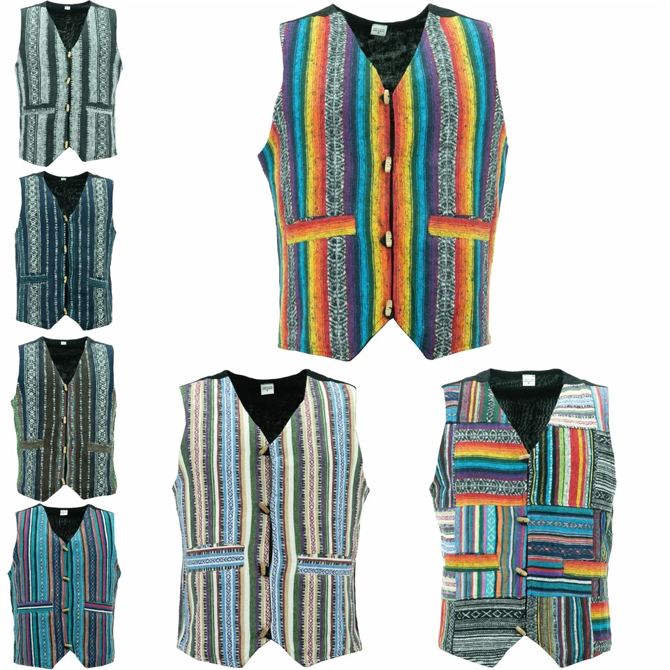 Brushed Cotton Waistcoat LoudElephant Vest Men Suit Hippie Boho - Image 2 of 2
