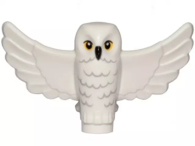 Lego White Owl with Open Wings Black Beak Yellow Eyes HP Hedwig