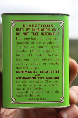MEDICINE PHARMACY TIN DR. R. SCHIFFMANN'S ASTHMADOR Los Angeles, CA.  W/Contents