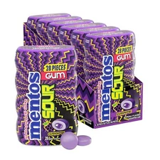 Mentos SOUR Sugar-Free Chewing Gum with Xylitol, Sour Grape Flavor