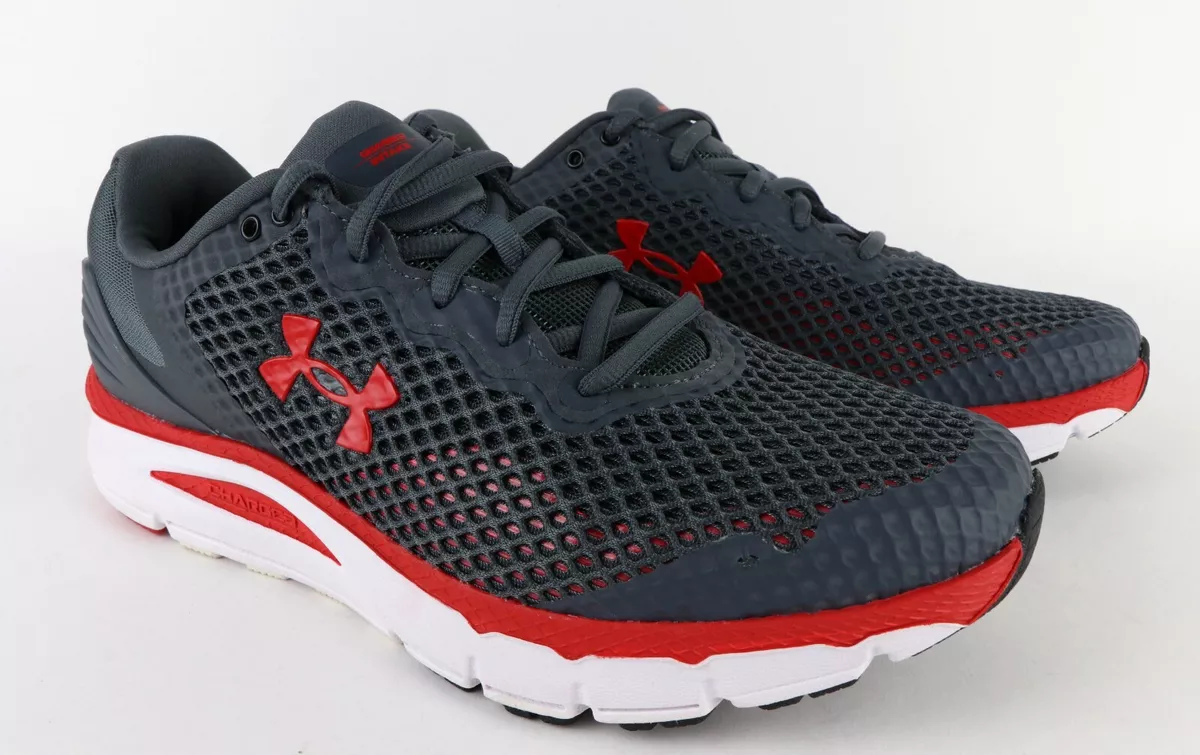 Under armour red and grey shoes discount
