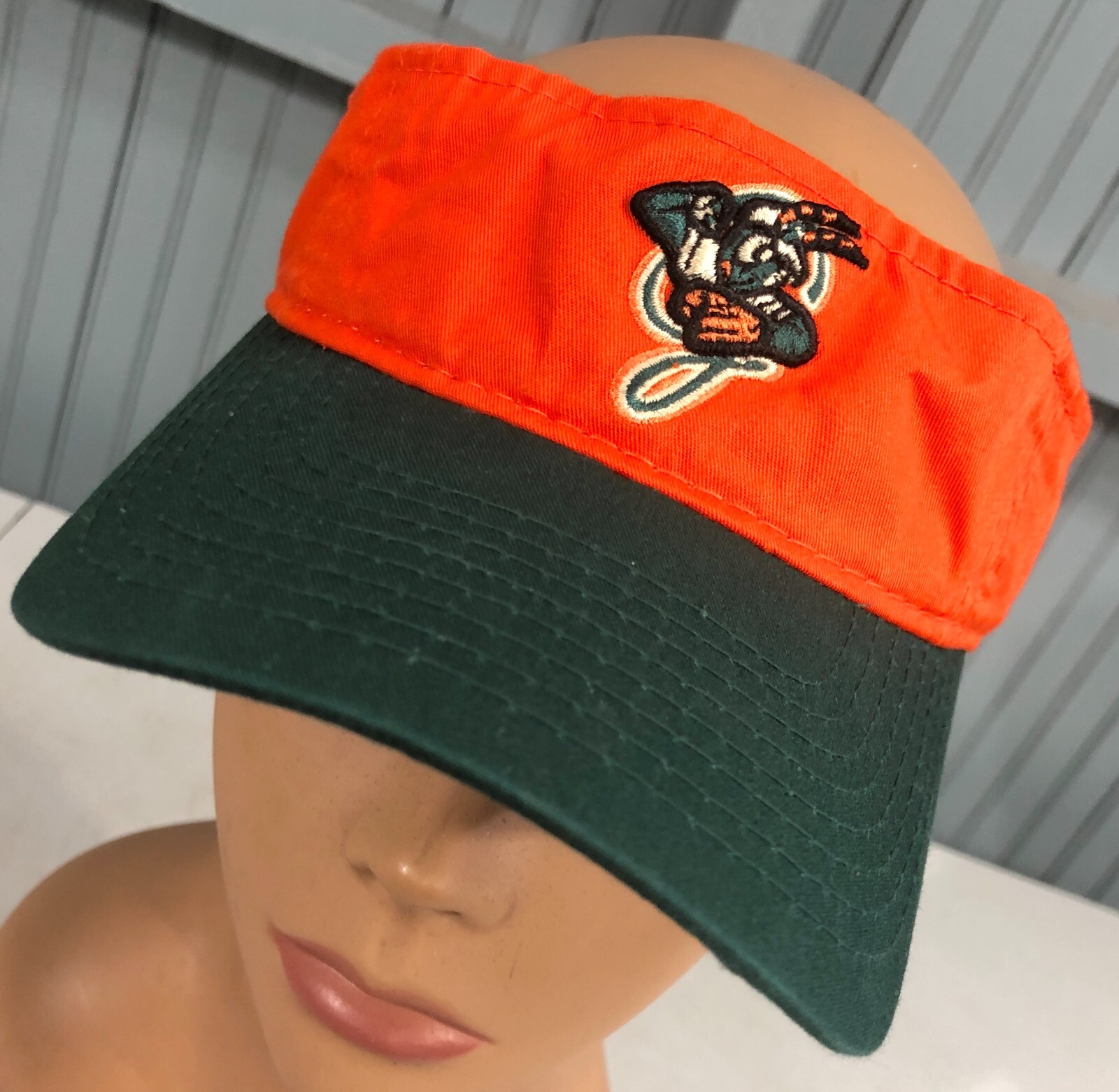Grasshoppers Orange Adjustable Visor Baseball Cap… - image 1