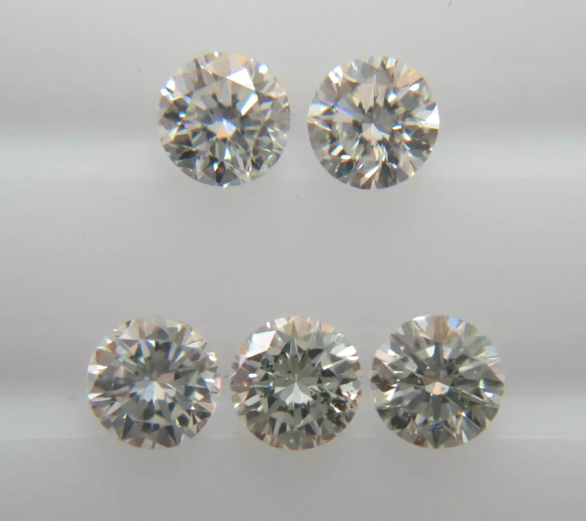 1.9mm 5pc VS SI Clarity H Color Natural Loose Brilliant Cut Diamonds Nontreated