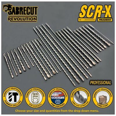 SabreCut Professional 5mm - 12mm PGM Approved Turbo SDS Drill Bits