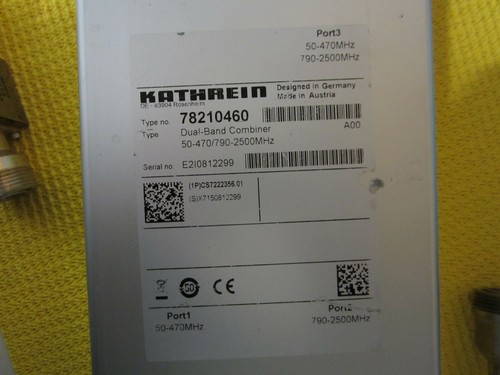 Dual-Band Combiner 50-470 & 790-2500 MHz Kathrein 782 10460 - Zdjęcie 2 z 4