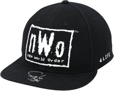 Syxx WWE Autographed Black & White NWO 4 Life Snapback Cap
